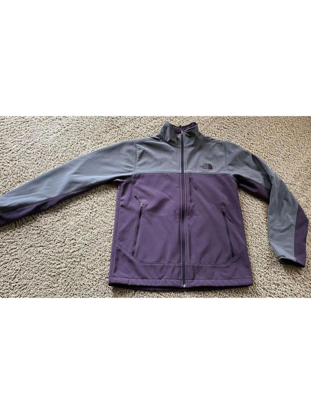 Men The North Face Apex Bionic softshell jacket purple gray S SMALL windbreaker